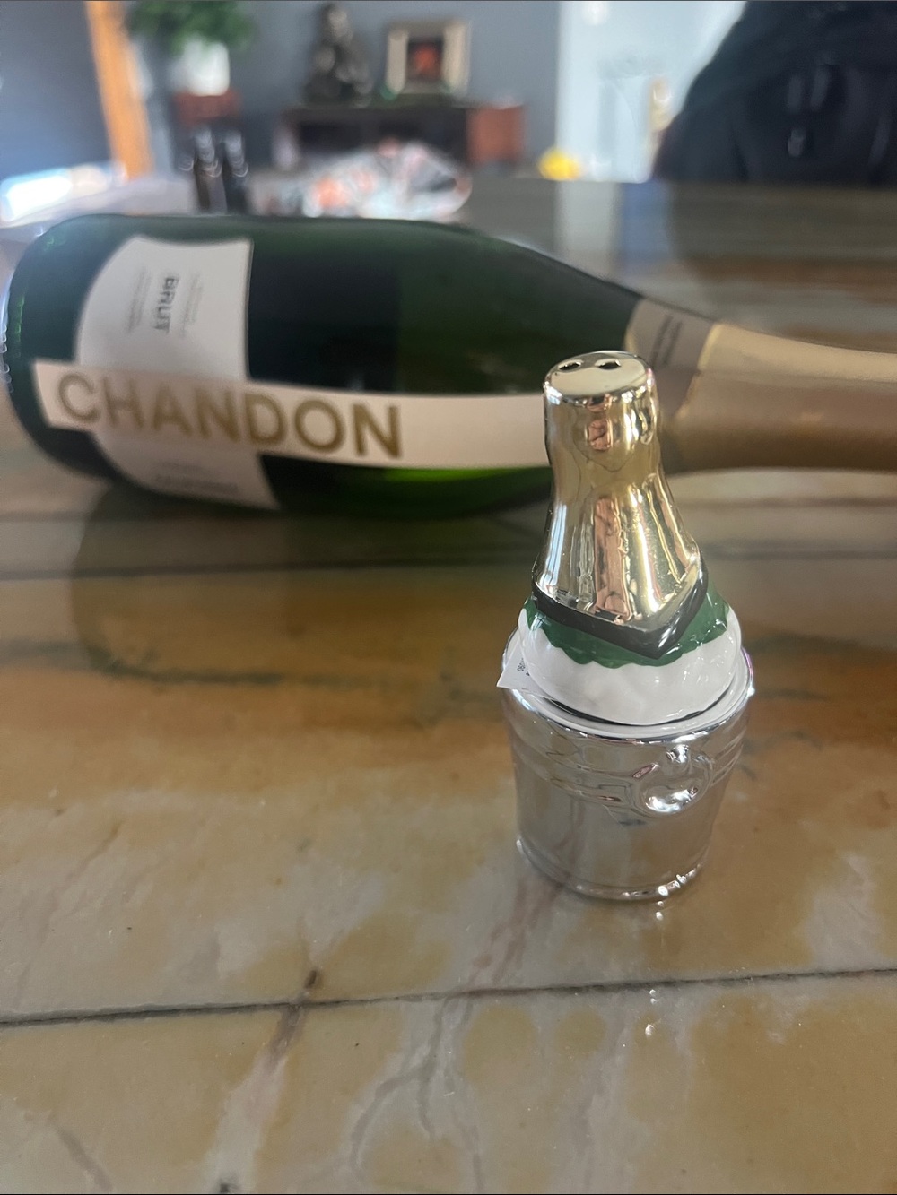 Salt & Pepper Shakers 
Champagne Bottle & Ice Bucket